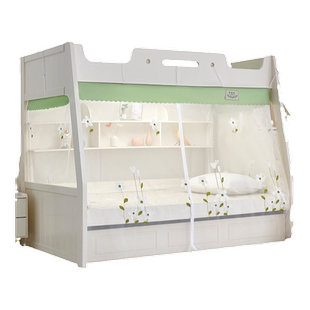 子母床蚊帐上下铺梯形1.5米家用高低拉链儿童床免安装床1.2米1.35