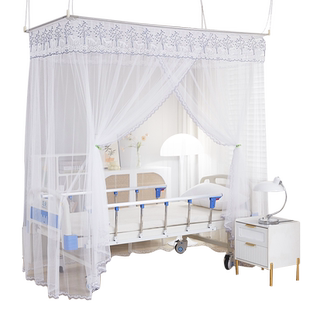 医院病床蚊帐专用老人护理床蚊帐免安装吊顶可伸缩加密防蚊落地