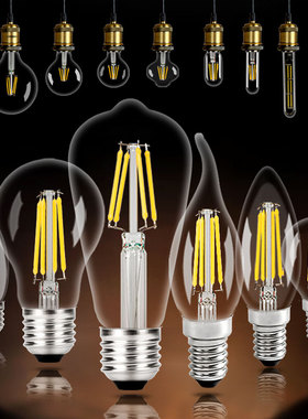 灯丝泡E27大螺口led爱迪生钨丝灯泡暖光仿复古超亮st64龙珠球泡