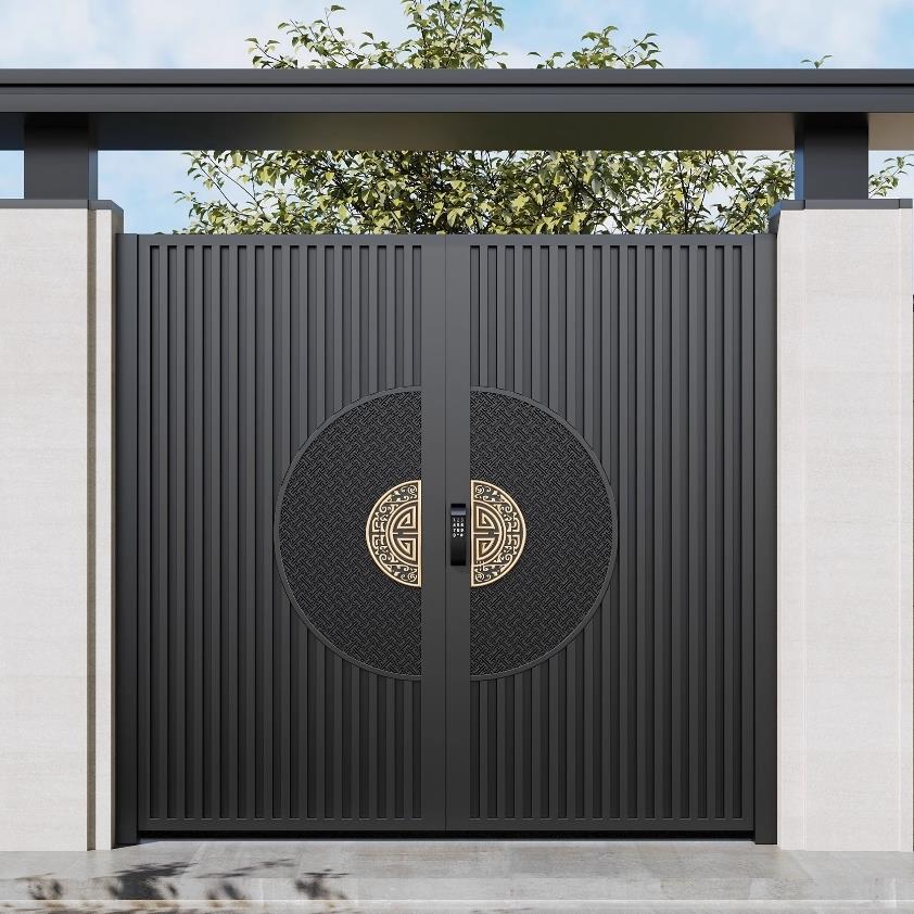 新中式铝合金别墅大门庭院大门双门农村自建房院子门花园子母门