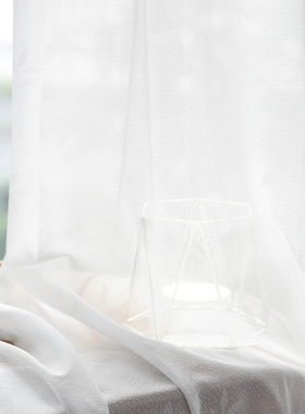 FUJU馥居无甲醛镜面纱抗污除臭透光不透人白纱阳台客厅定制窗纱