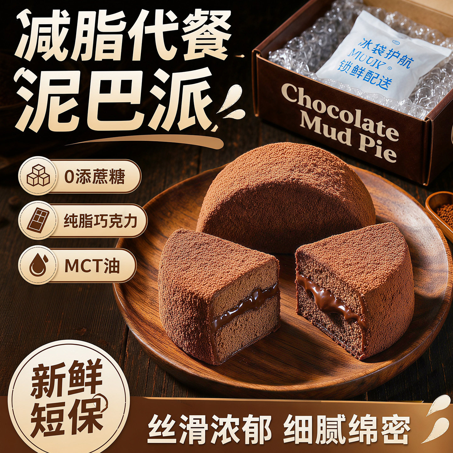 巧克力泥巴派脏脏包蛋糕减脂代餐饱腹早餐面包网红零食2026新款