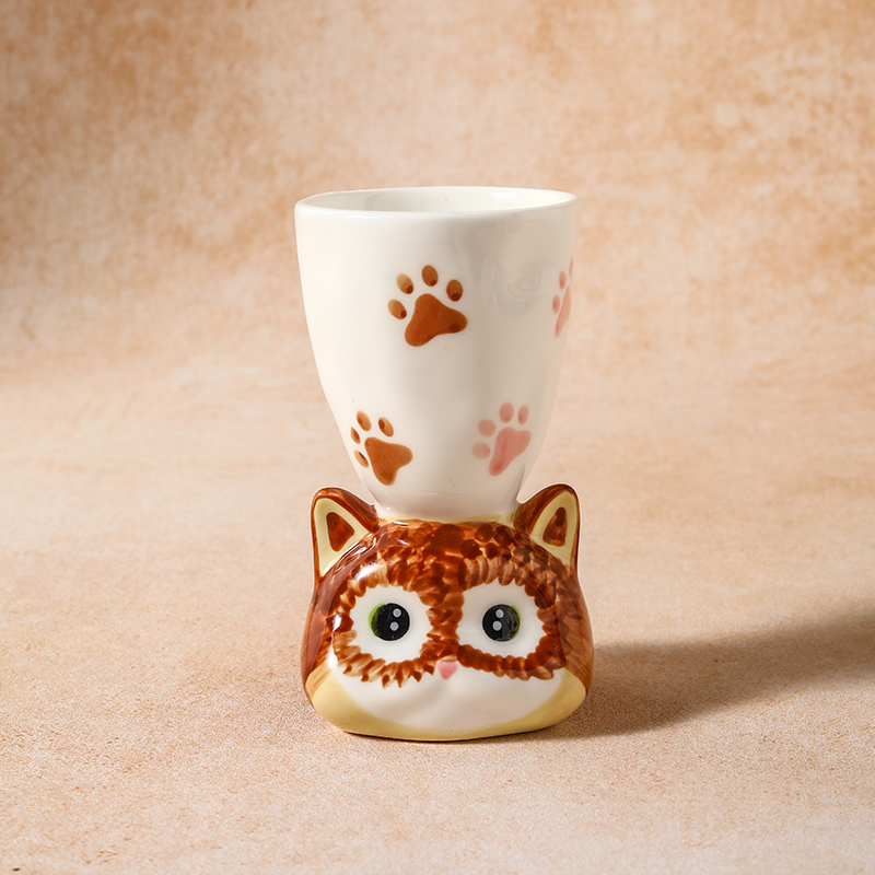 手绘手作可爱治愈猫咪陶瓷杯酒杯创意卡通少女生日礼物