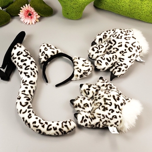 老虎毛绒玩具手套发箍尾巴小鹿小狮子道具时尚恐龙公仔小孩摇摆