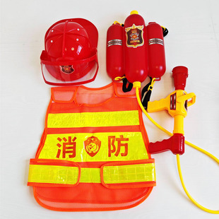 儿童消防员背心马甲玩具声光扮演Cosplay演出过家家演练小消防