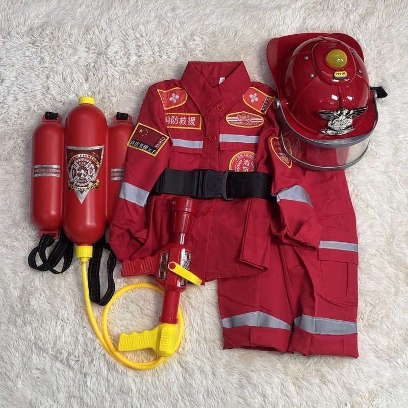 儿童消防员服装夏令营全套体能训练帽子小孩cosplay职业新款表演