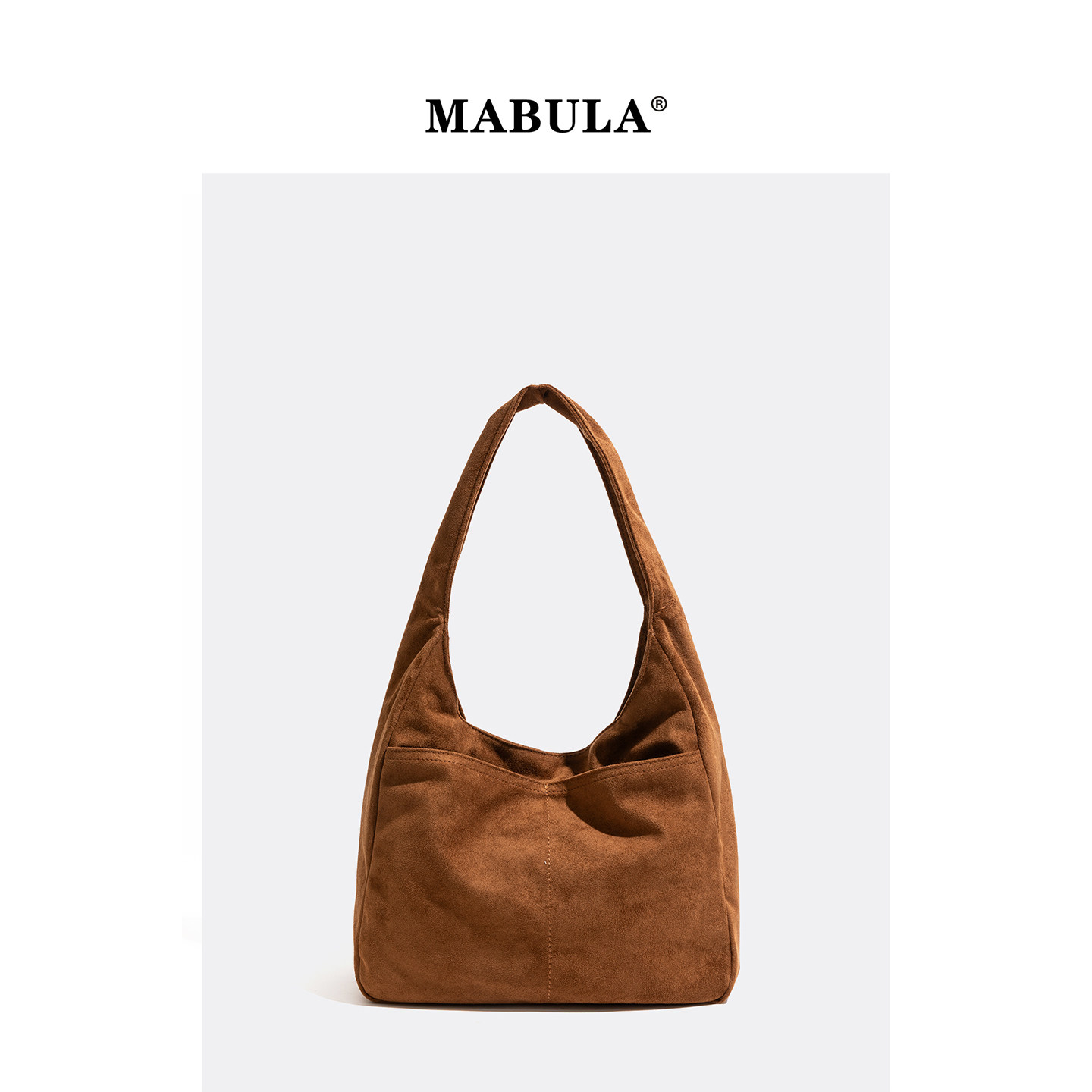 MABULA麂皮绒托特包复古文艺风包包女式2025新款腋下包磨砂饺子包,箱包皮具/热销女包/男包,托特包,淘宝优惠券,粉丝福利购,淘宝优惠卷