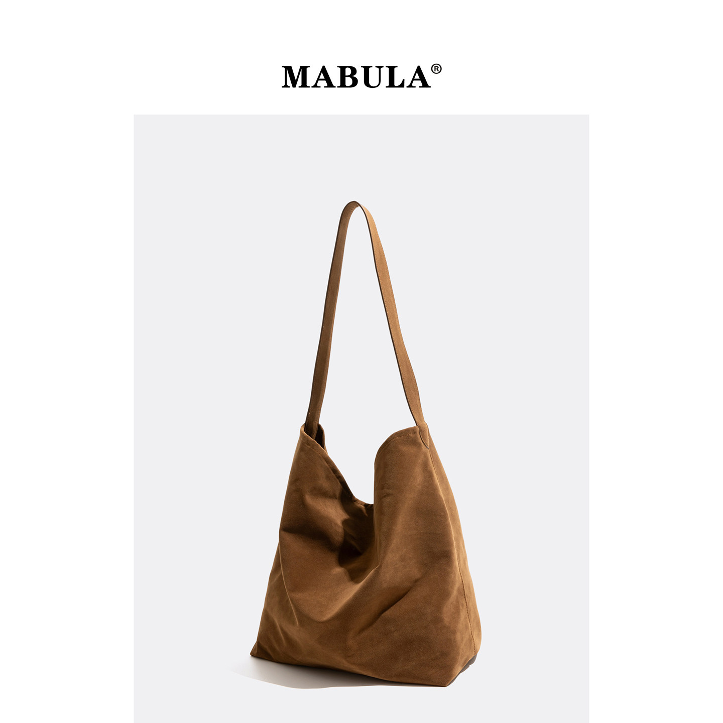 MABULA慵懒风托特包美拉德麂皮腋下包2025秋冬新款大容量单肩包包,箱包皮具/热销女包/男包,托特包,淘宝优惠券,粉丝福利购,淘宝优惠卷