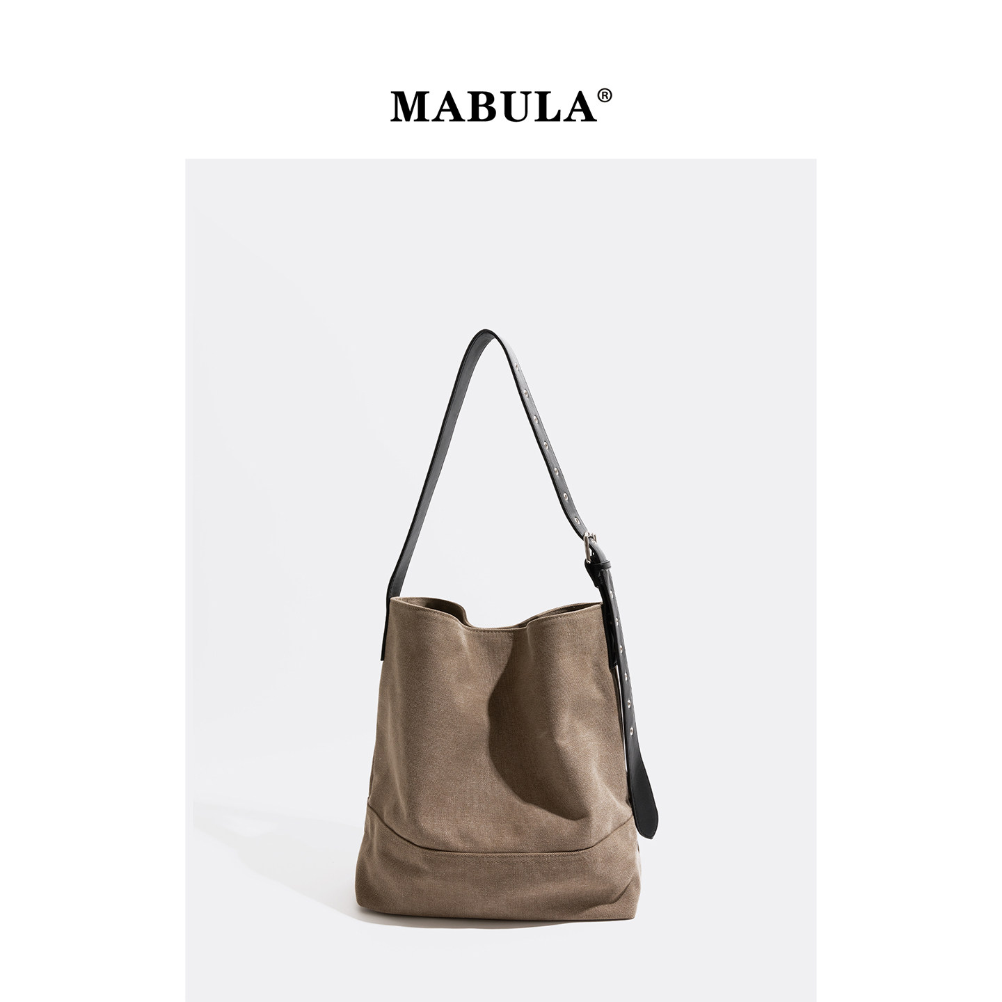 MABULA帆布水桶包2025冬季新款大容量托特包慵懒松弛感手提斜挎包,箱包皮具/热销女包/男包,托特包,淘宝优惠券,粉丝福利购,淘宝优惠卷
