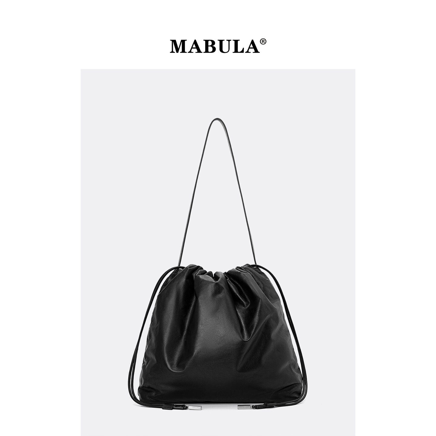 MABULA极简风牛皮托特包女2026春季抽绳云朵包通勤出行单肩斜挎包,箱包皮具/热销女包/男包,托特包,淘宝优惠券,粉丝福利购,淘宝优惠卷