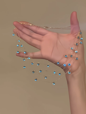 晚宴主角！满天星锆石流苏多层项链小众个性时尚锁骨链高级感项饰