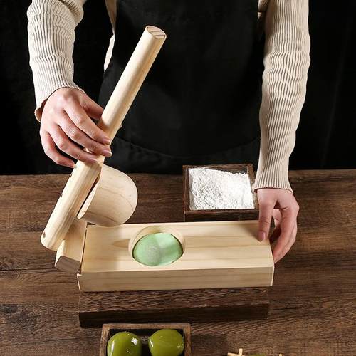 做清明果的模具中式艾果饺家用米粉粿青团木质雪媚娘饺子压皮神器-封面