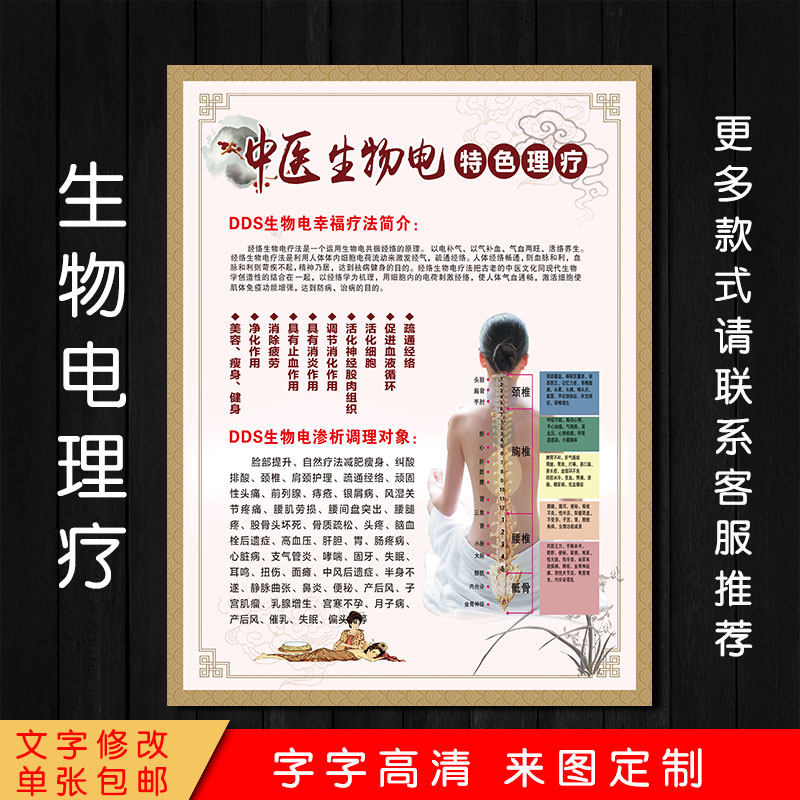 中医dds生物电理疗图片调理图广告海报养生馆美容院挂画墙壁画贴