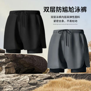 平角泳衣专业泡温泉游泳全套装 现货泳裤 速干大码 防尴尬新款 备 男士