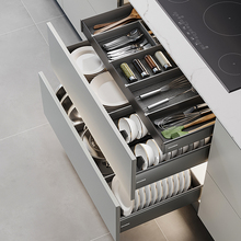 格麦拉篮厨房橱柜抽屉式碗篮双层内置碗碟锅篮定制碗柜收纳放碗架