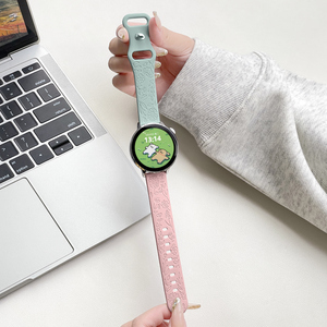 适用于荣耀手表fit表带5/4反扣硅胶腕带band智能运动新款Watch时尚2i向日葵纹路honor替换带透气男女替换带