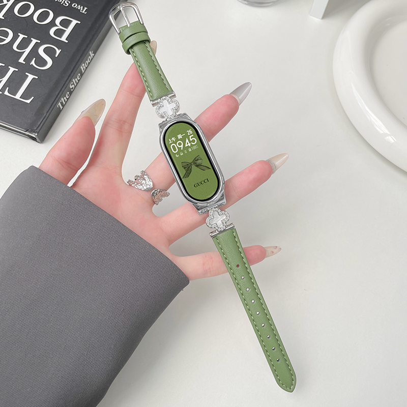 镶钻皮质四叶草北想小米9/8表带