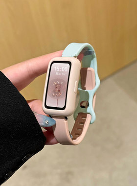 适用华为手环10/9/8/7表带6pro腕带反扣硅胶band10手腕带荣耀手环7/6NFC替换带透气保护套手表带