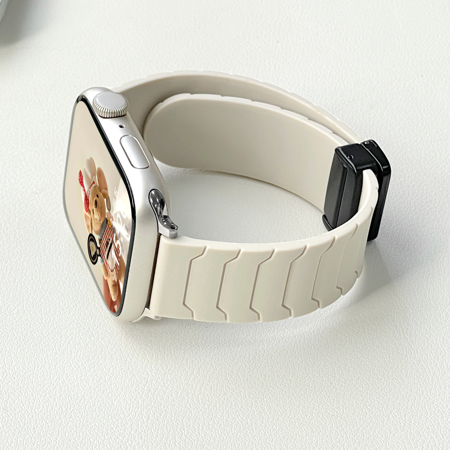 北想适用iwatch铠甲纹硅胶磁吸扣