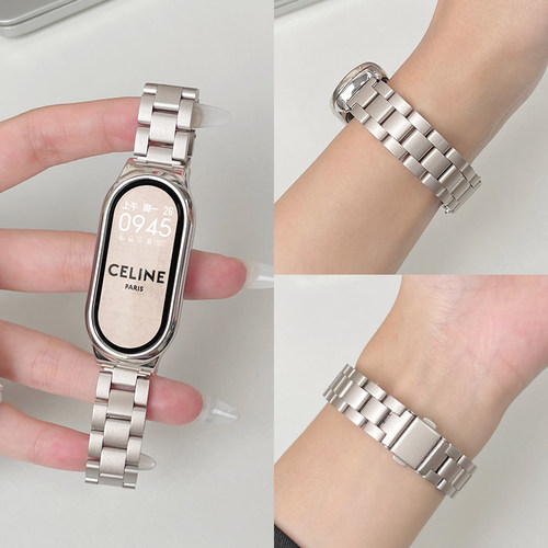 北想小米手环10表带三株不锈钢