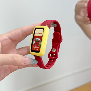 9手表带夏日创意个性 6手腕带band10 替换带 7nfc表带拼色反扣硅胶荣耀手环7 适用华为手环10