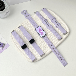 适用华为手环10表带9/8薰衣草紫表带7反扣硅胶6皮质腕带智能运动band荣耀手环10个性9透气高颜值简约替换带