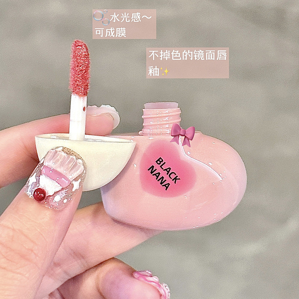 纯欲淡颜清甜伪素颜秘密~心动悸恋镜面唇釉水光感素颜显白唇蜜