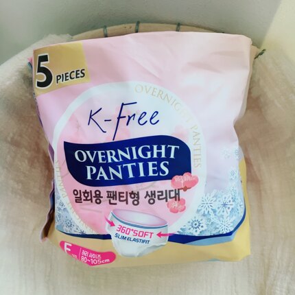 K-Free360度一次性经期裤超薄型安睡裤5片均码80-105cm可穿L/XL码