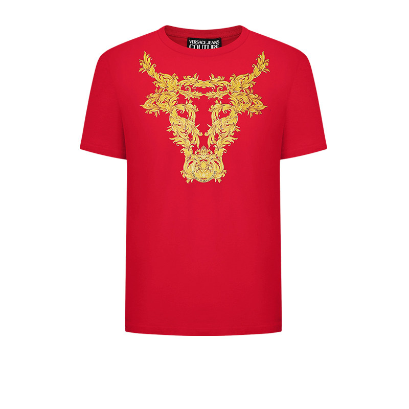 Versace/范思哲新款本命牛年专属限定男士宽松纯棉短袖T恤上衣