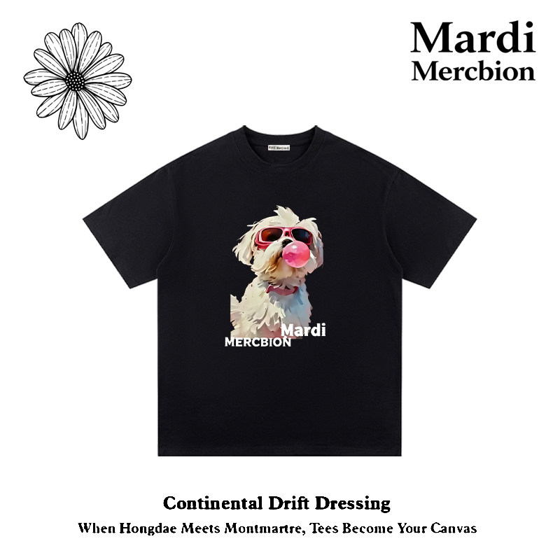 MardiMercredi纯棉小狗T恤宽松图片