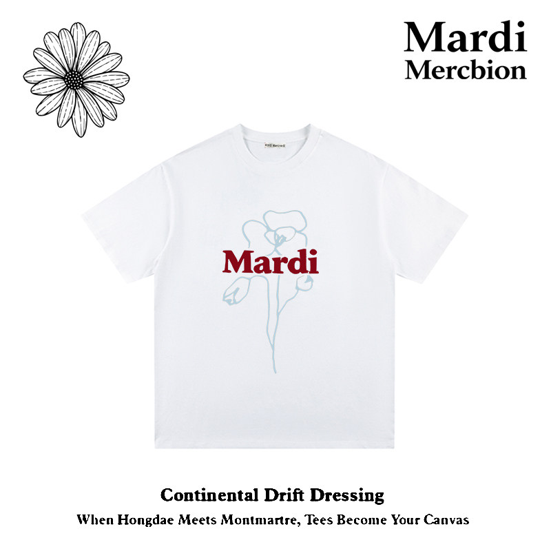 MardiMercredi花卉短袖T恤男女图片