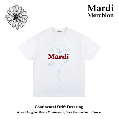 MardiMercredi花卉短袖T恤男女