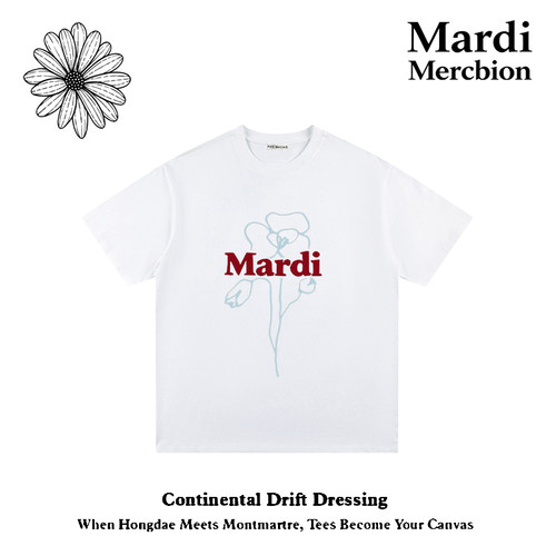 MardiMercredi花卉短袖T恤男女