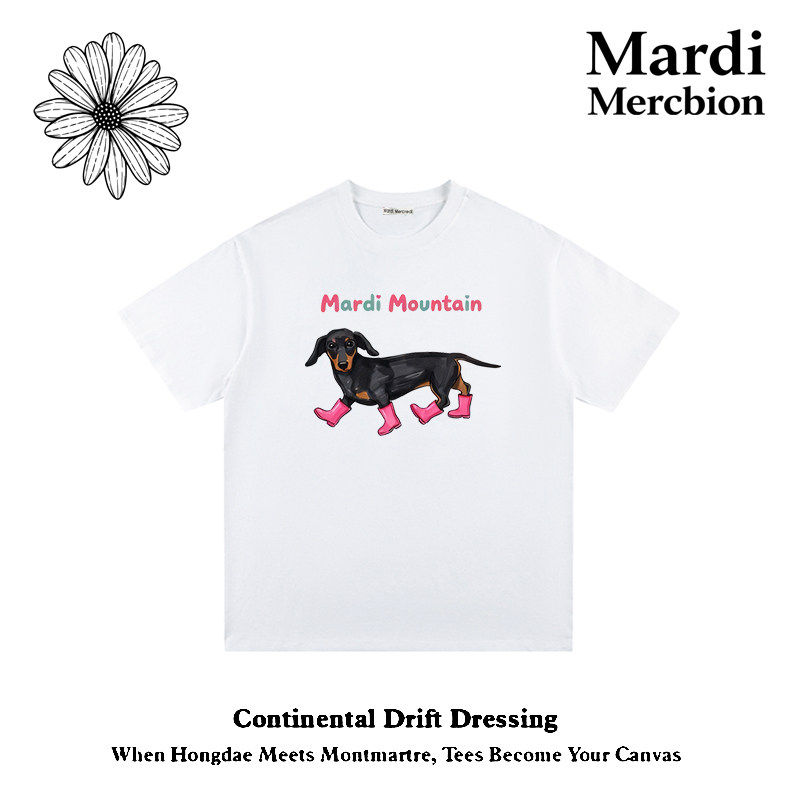 Mardi纯棉腊肠狗短袖男女款T恤图片