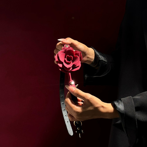 玫瑰花口塞球防吐可爱小玩具