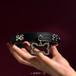 骨头狗牌镶钻骨头饰品吊牌脖子可爱小puppy链子锁骨颈牵引绳珍珠