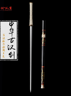 龙泉蒋氏宝剑中华古汉剑花纹钢素装一体刀剑刀具防身冷兵器未开刃