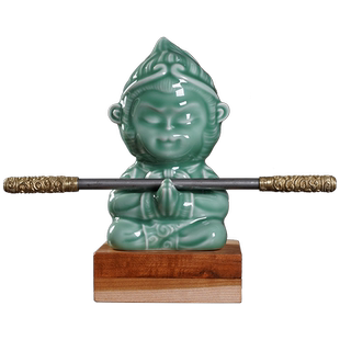 龙泉蒋氏刀剑陨铁金箍棒手工雕刻家居办公摆件送礼收藏送孙悟空