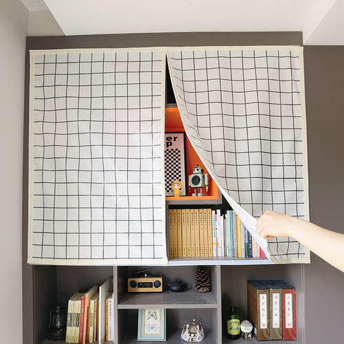 书柜防尘帘 书架挡灰帘开放式书柜遮挡帘衣柜衣帽间鞋柜鞋架防水