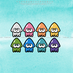 乌贼鱿鱼喷射战士3创意车贴卡通趣味游戏车身窗装饰摩托反光贴纸