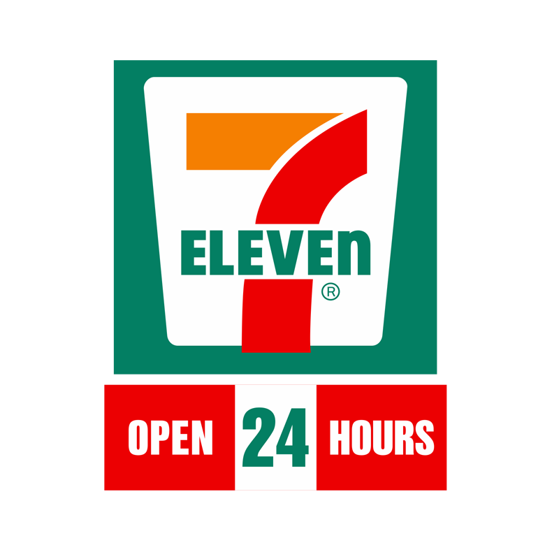 711便利店创意汽车反光贴纸7仔LOGO电动摩托车趣味行李箱装饰贴画