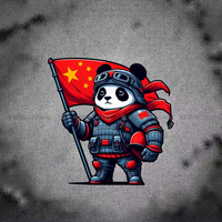 熊猫霸气爱国出征反光车贴电动摩托电脑行李箱车身玻璃创意装饰贴