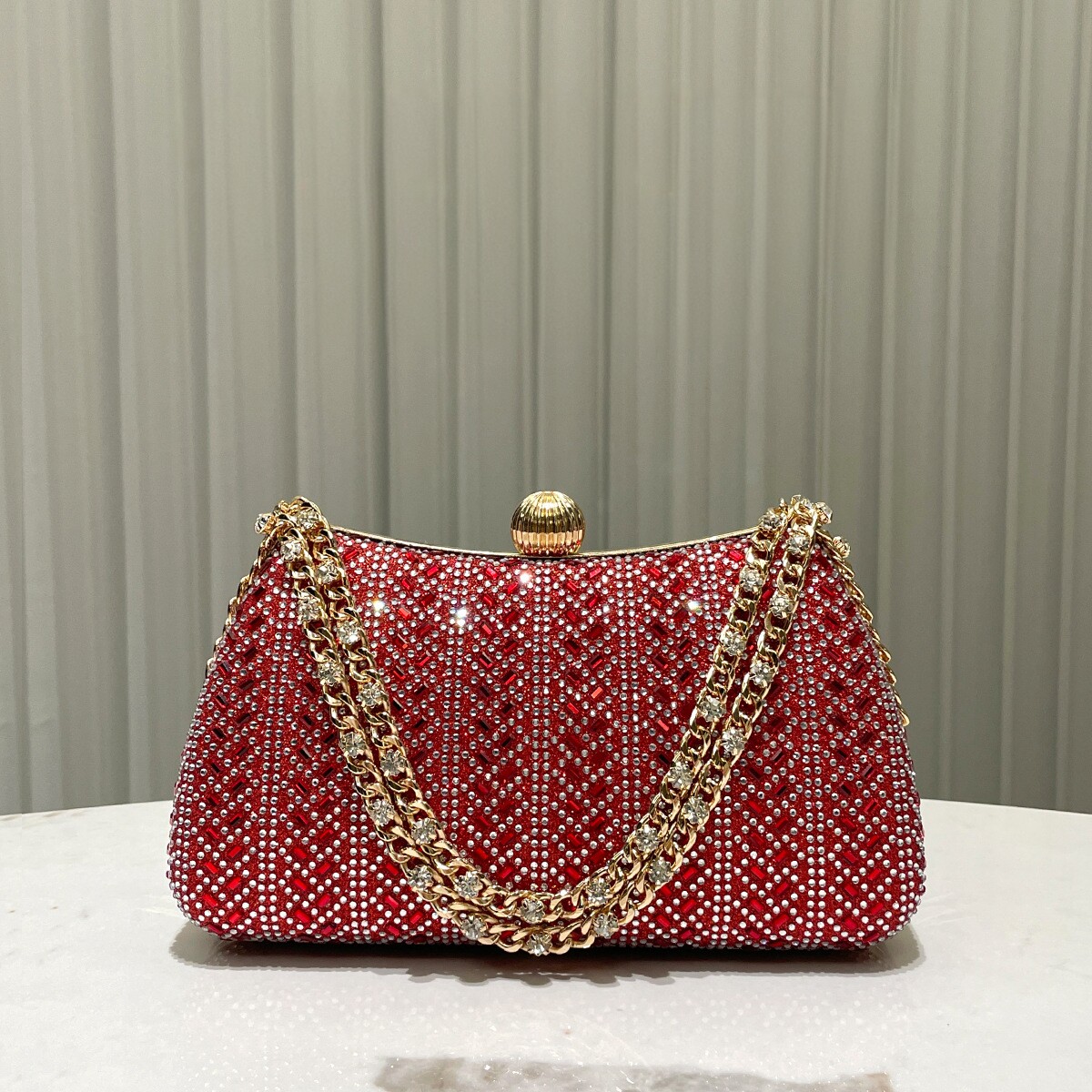 轻奢镶钻手拿包欧美时尚晚宴包名媛高级感礼服包喜妈妈婚礼手提包