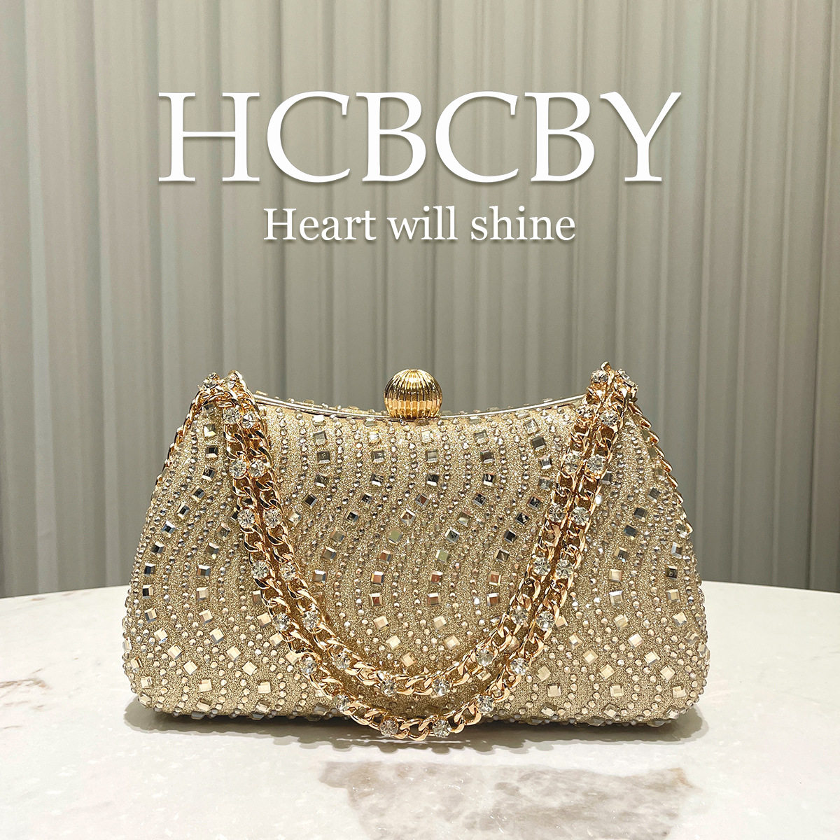 轻奢镶钻手拿包名媛晚宴包高级感闪钻宴会礼服手提包水钻晚礼服包