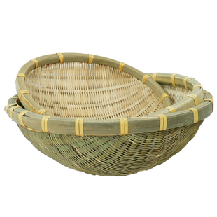 竹青竹皮竹编制品农家手工编织竹篮竹筐沥水淘米篮子农家酒店家用