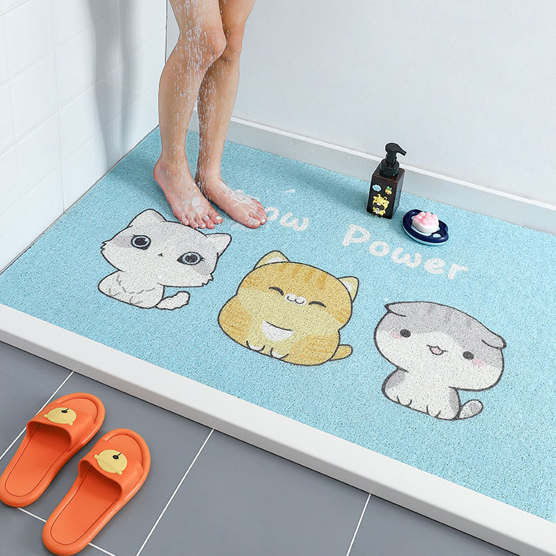 卡通猫咪浴室淋浴厕所大面积地垫