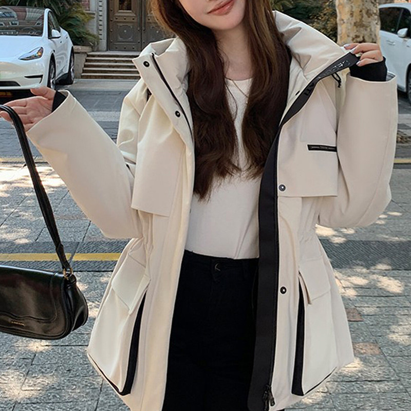 羽绒棉衣棉服女2026冬季新款中长款收腰显瘦冲锋衣外套夹棉派克服