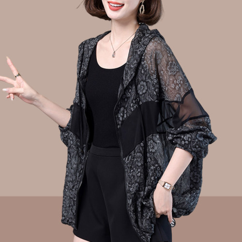 冰丝连帽防晒衣女2024夏季新款