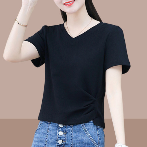 纯棉短袖t恤女士2024夏季新款