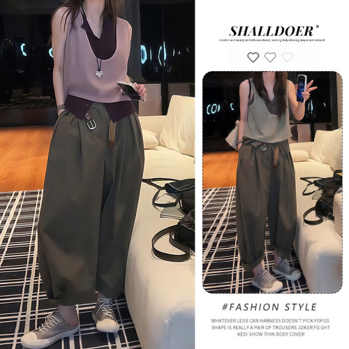 巨好看夏日ootd穿搭一整套韩系松弛感无袖背心叠穿上衣裤子三件套